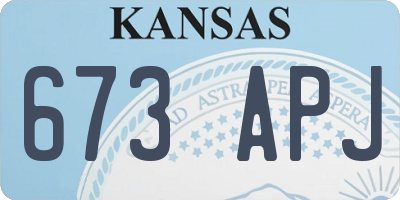 KS license plate 673APJ