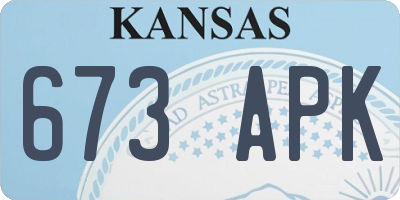 KS license plate 673APK