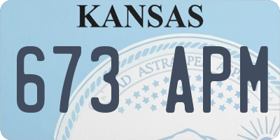 KS license plate 673APM