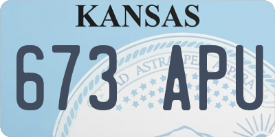 KS license plate 673APU