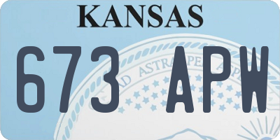 KS license plate 673APW