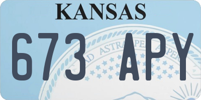 KS license plate 673APY
