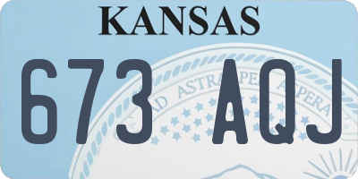 KS license plate 673AQJ