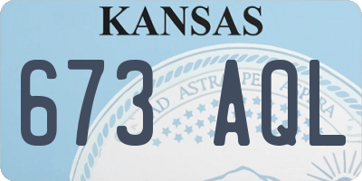 KS license plate 673AQL