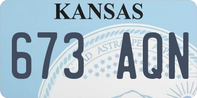 KS license plate 673AQN