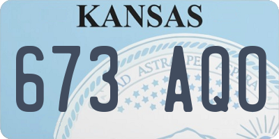KS license plate 673AQO