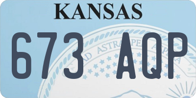 KS license plate 673AQP