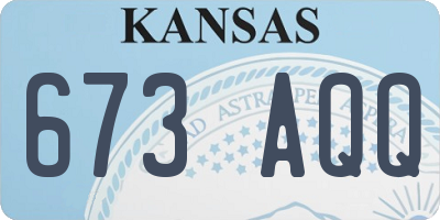 KS license plate 673AQQ