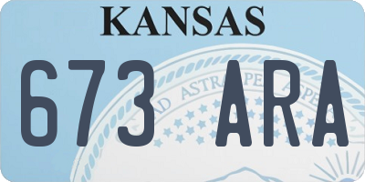 KS license plate 673ARA