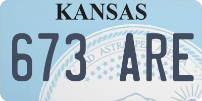 KS license plate 673ARE