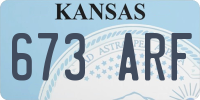 KS license plate 673ARF