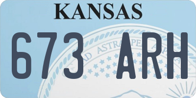 KS license plate 673ARH