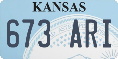 KS license plate 673ARI