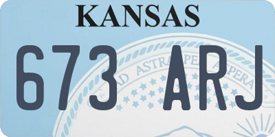 KS license plate 673ARJ