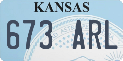 KS license plate 673ARL