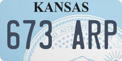 KS license plate 673ARP