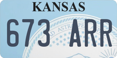 KS license plate 673ARR