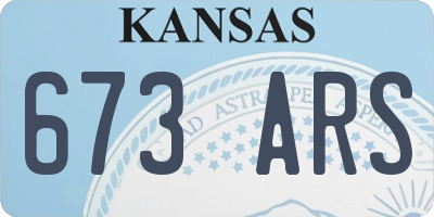 KS license plate 673ARS