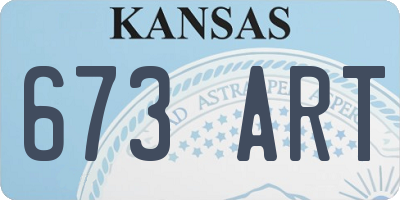 KS license plate 673ART