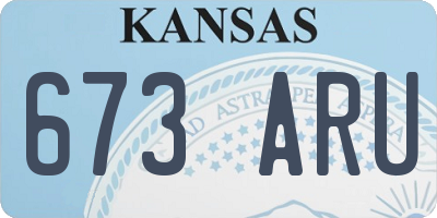 KS license plate 673ARU