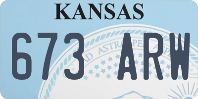KS license plate 673ARW