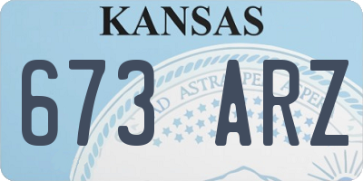 KS license plate 673ARZ