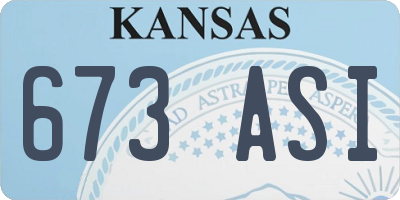 KS license plate 673ASI