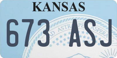 KS license plate 673ASJ