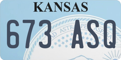 KS license plate 673ASQ