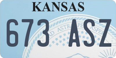 KS license plate 673ASZ