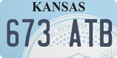 KS license plate 673ATB