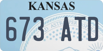 KS license plate 673ATD