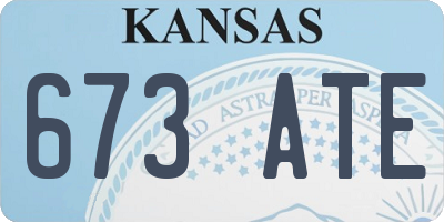 KS license plate 673ATE
