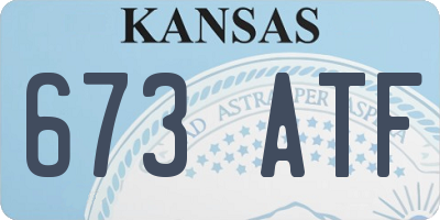 KS license plate 673ATF