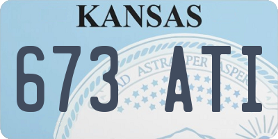KS license plate 673ATI