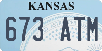 KS license plate 673ATM
