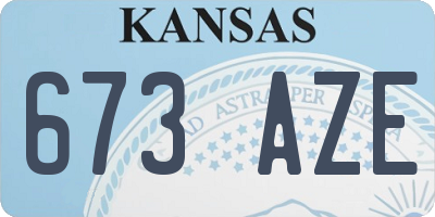 KS license plate 673AZE