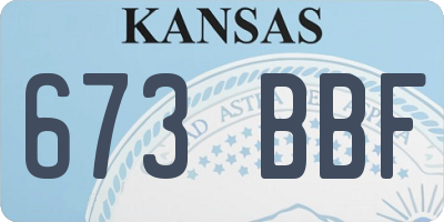 KS license plate 673BBF