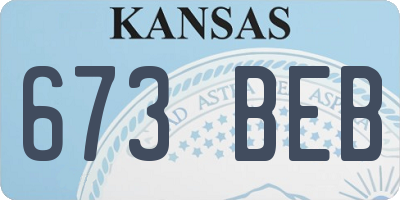 KS license plate 673BEB