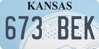 KS license plate 673BEK