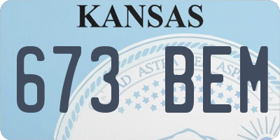 KS license plate 673BEM