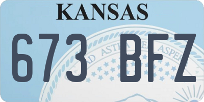 KS license plate 673BFZ