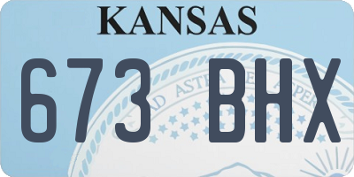 KS license plate 673BHX