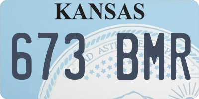KS license plate 673BMR