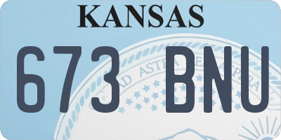 KS license plate 673BNU