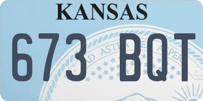 KS license plate 673BQT