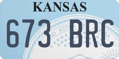 KS license plate 673BRC
