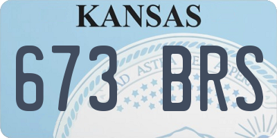 KS license plate 673BRS