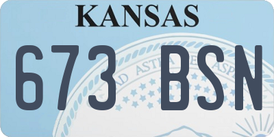 KS license plate 673BSN