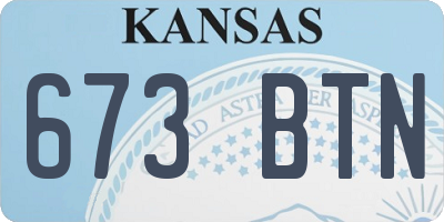 KS license plate 673BTN